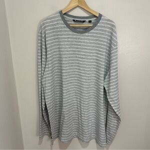 Travis Mathew Grey Striped Long Sleeve Shirt 3XL